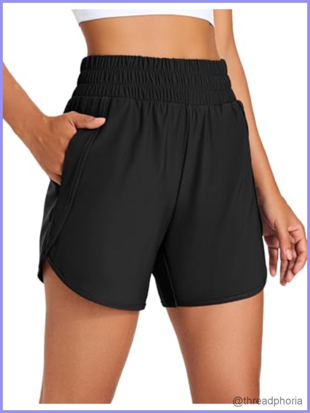 Women's High Waisted Running Shorts with Zip Pockets 5" Inseam Quick Dry